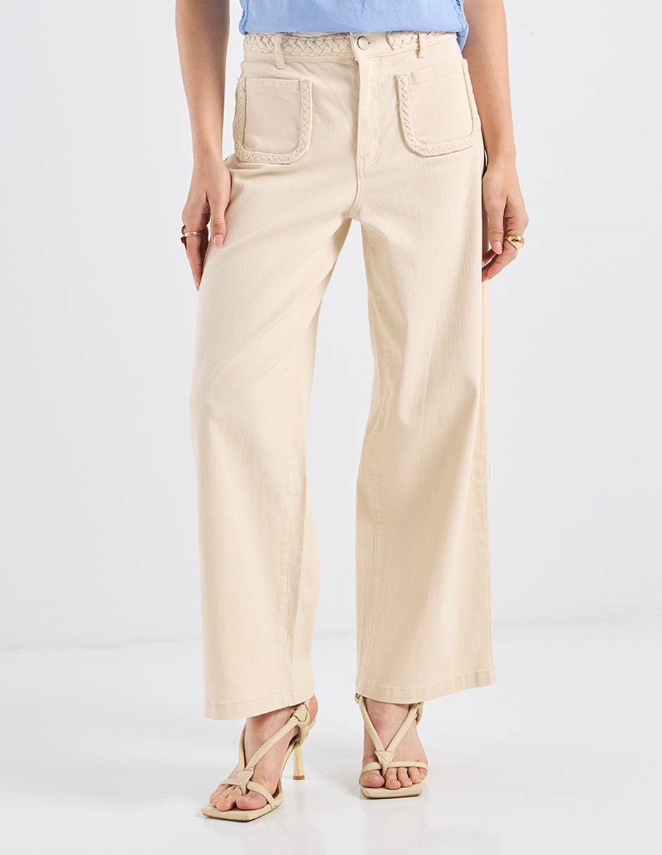 Jeans flare a la cintura para mujer