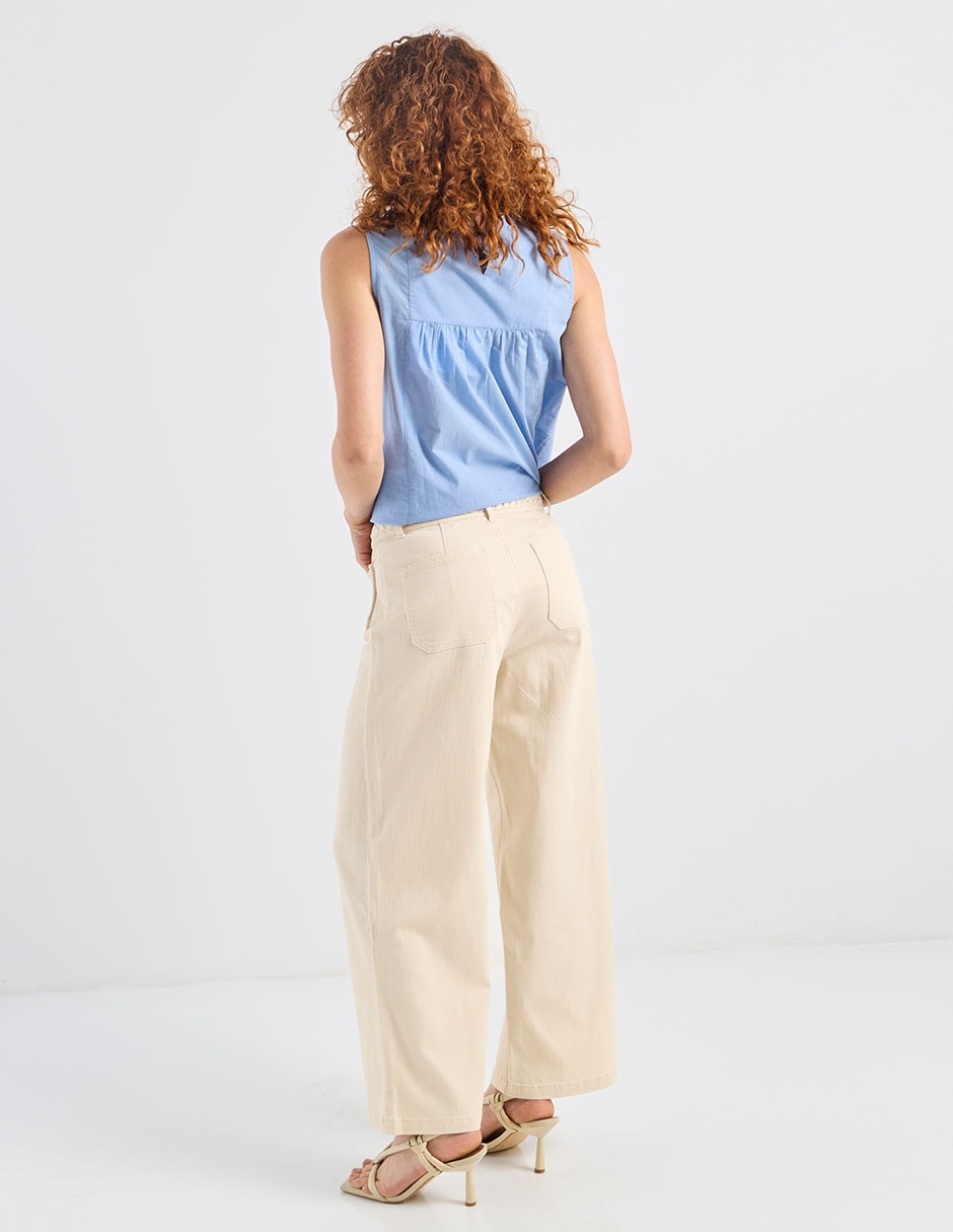 Jeans flare a la cintura para mujer 6