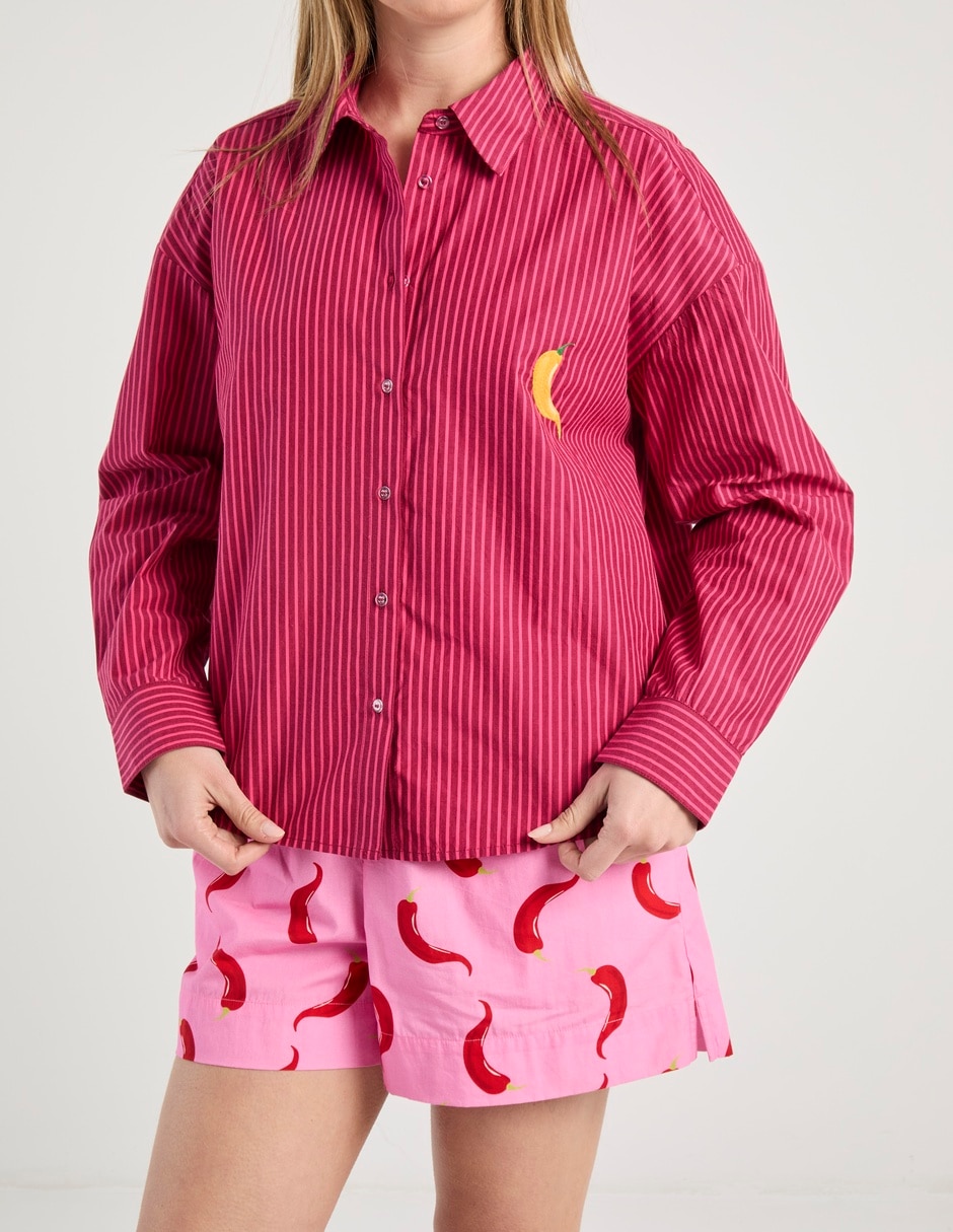 Sobrecamisa de algodón manga larga para mujer 7