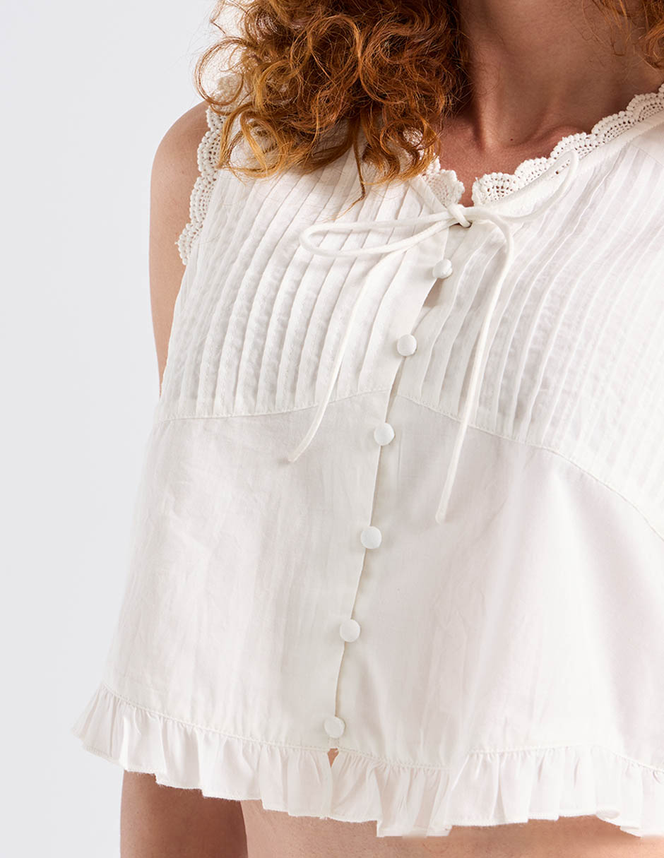 Top cuello V tirante ancho 5