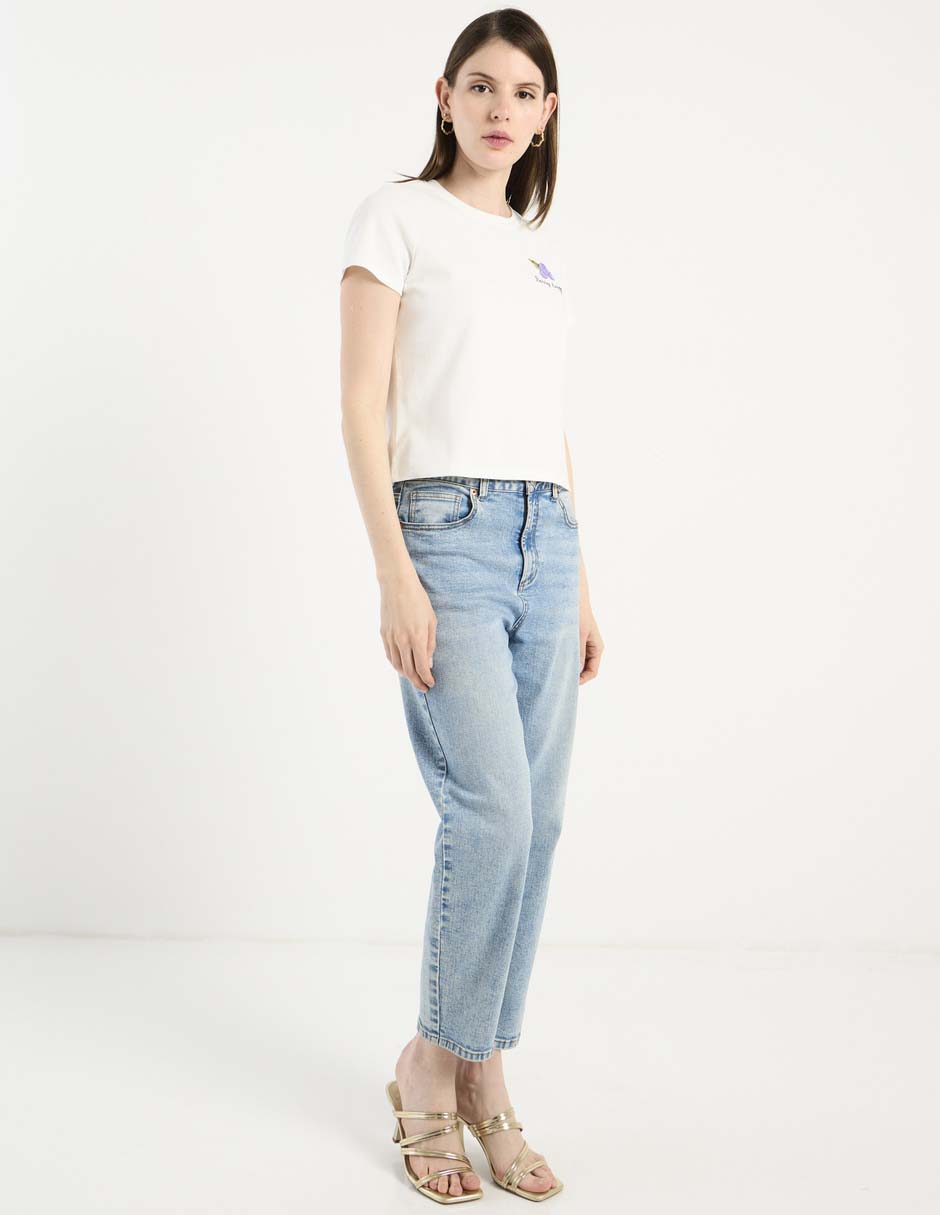 Playera manga corta cuello redondo para mujer 3
