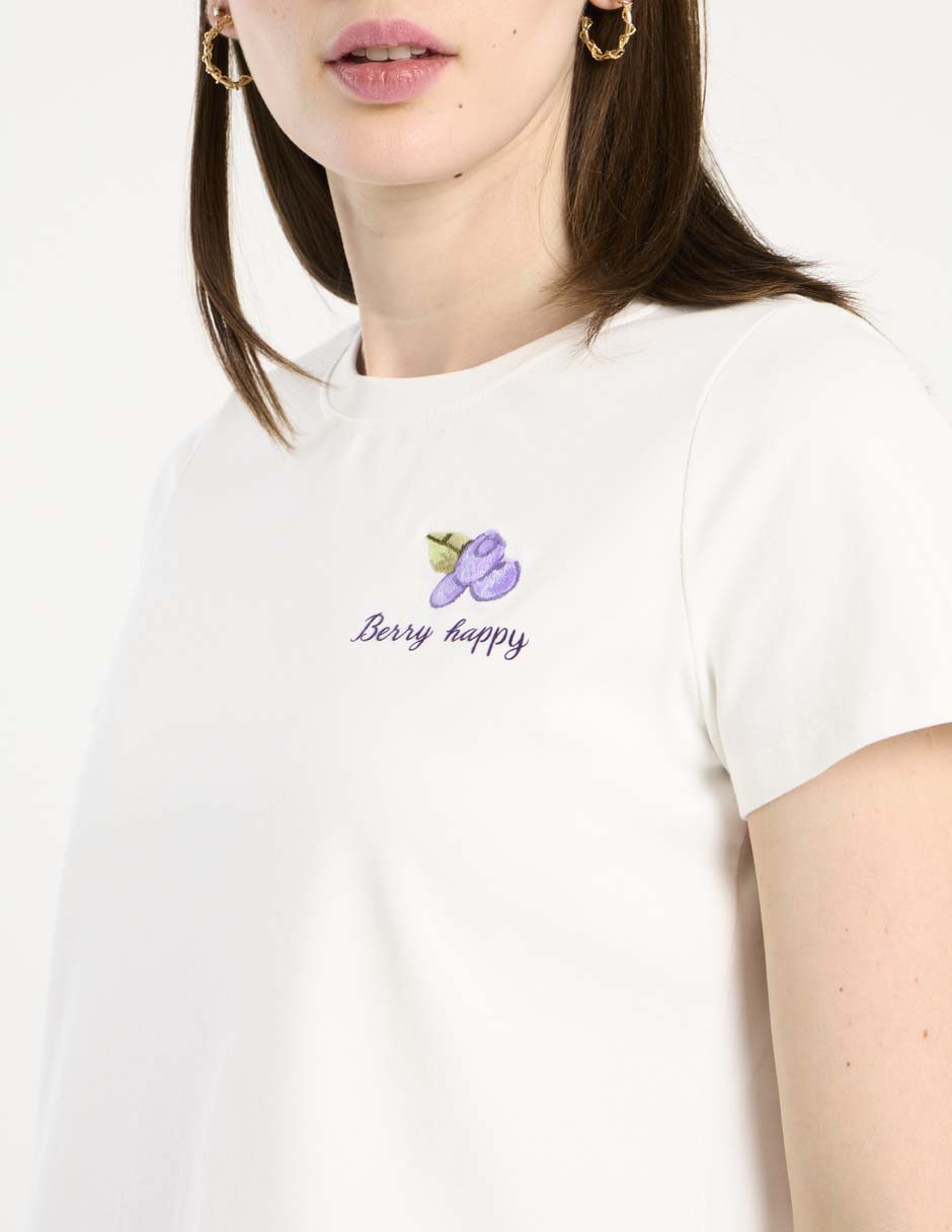 Playera manga corta cuello redondo para mujer 5