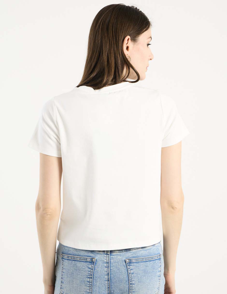Playera manga corta cuello redondo para mujer 6