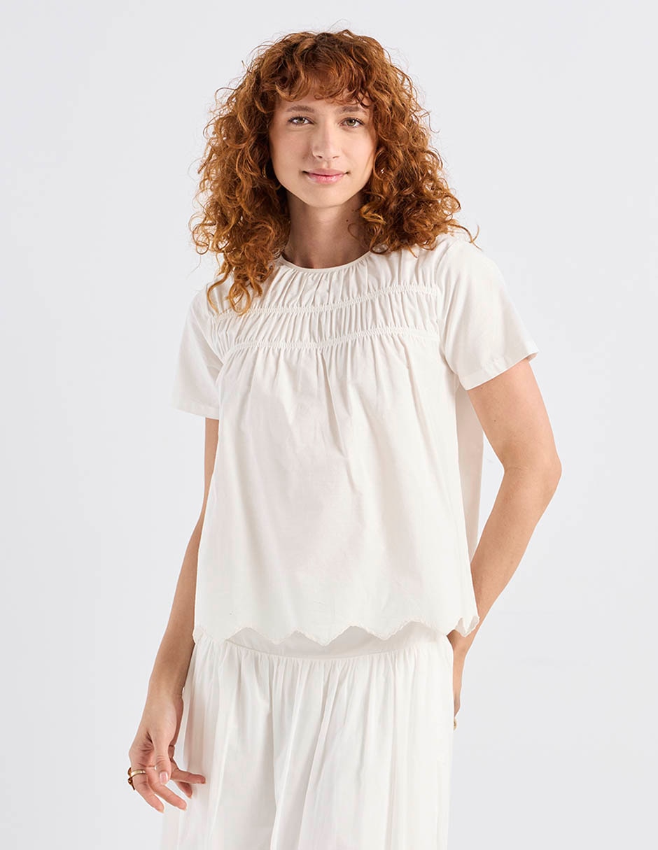 Blusa manga corta para mujer