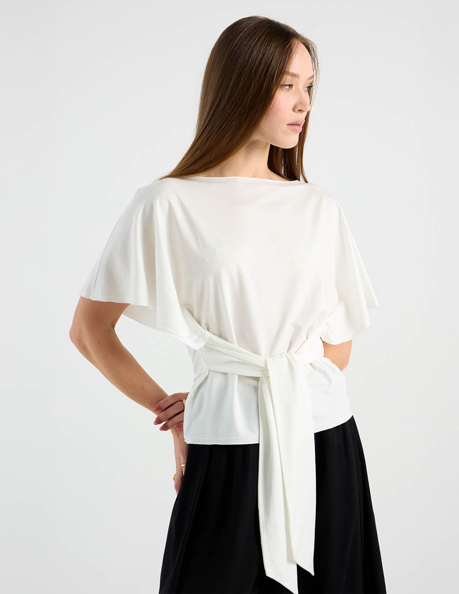Playera manga corta cuello redondo para mujer