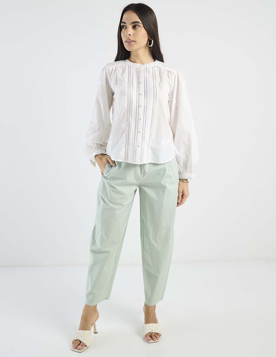 Pantalón coulotte relajado para mujer 2