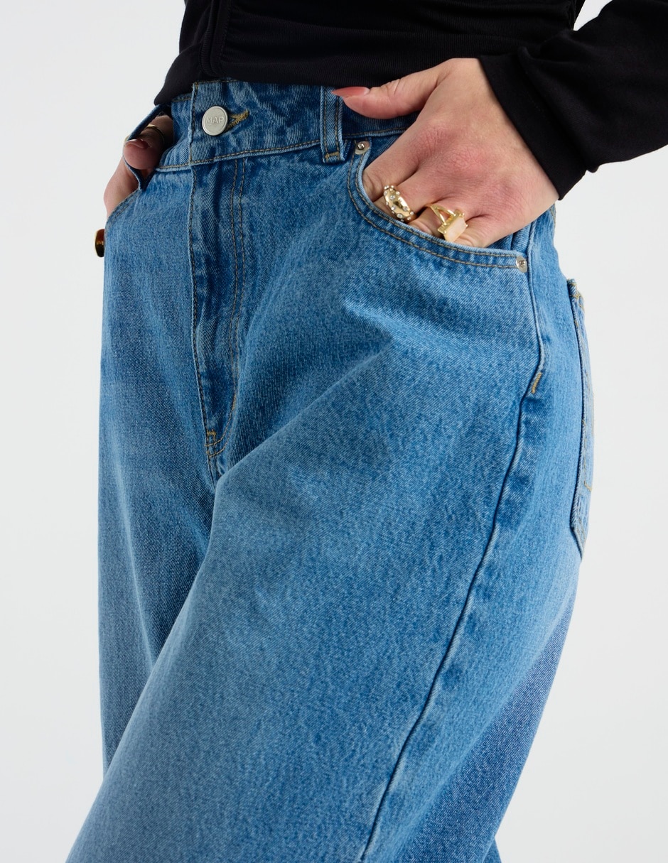 Jeans amplio cintura para mujer 4