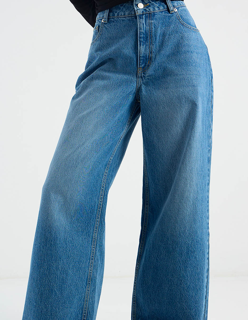 Jeans amplio cintura para mujer 5