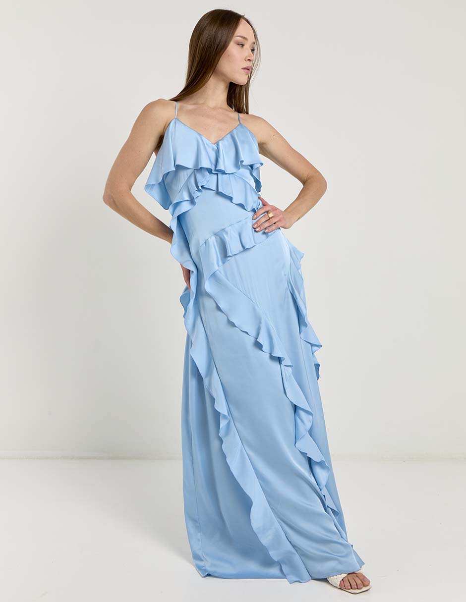 Vestido maxi de fiesta espalda cruzada 3