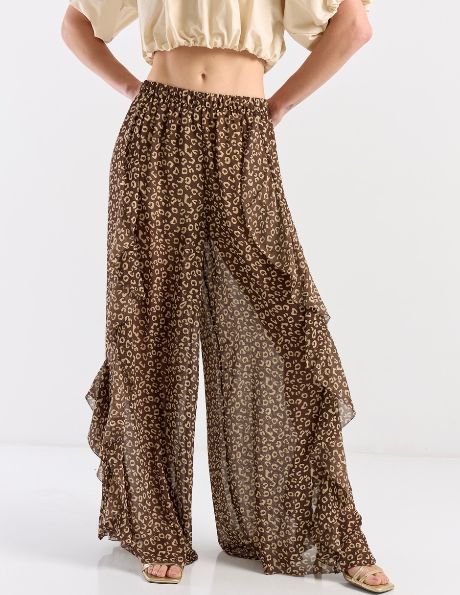 Pantalón acampanado relajado para mujer
