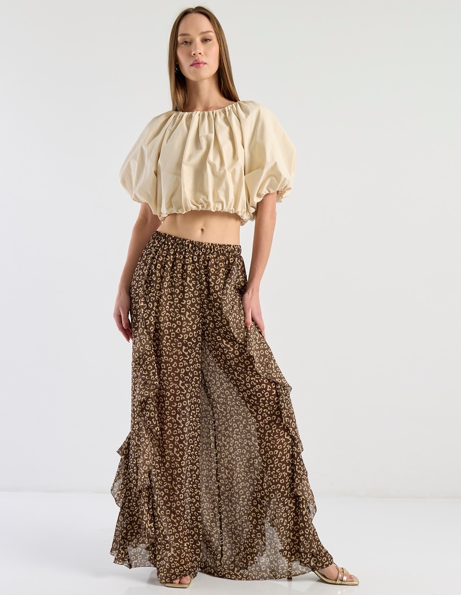 Pantalón acampanado relajado para mujer 2
