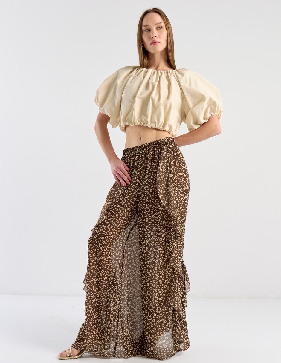 Pantalón acampanado relajado para mujer 3