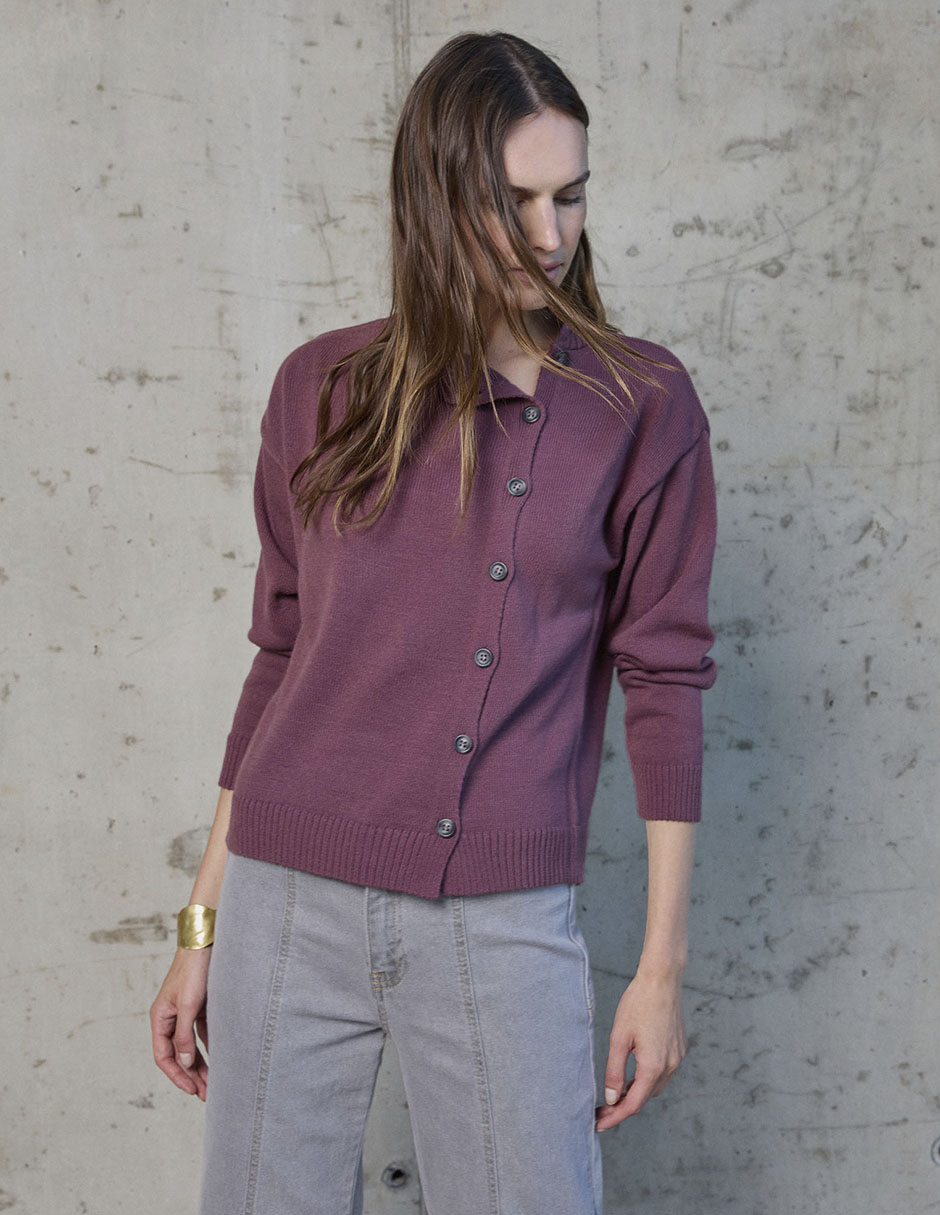 Suéter Renatta& cuello con botón para mujer 3