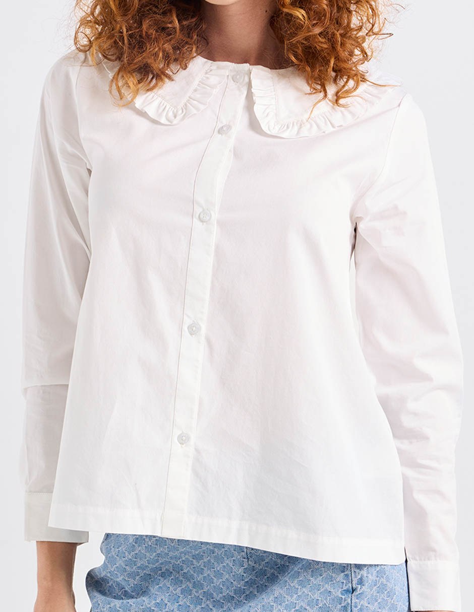 Camisa de algodón manga larga para mujer 7