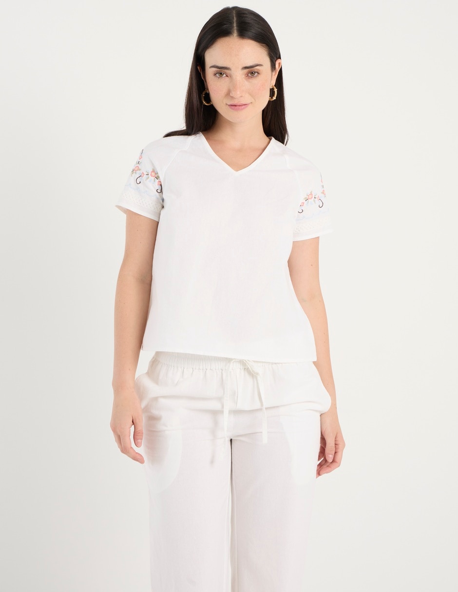 Blusa manga corta para mujer