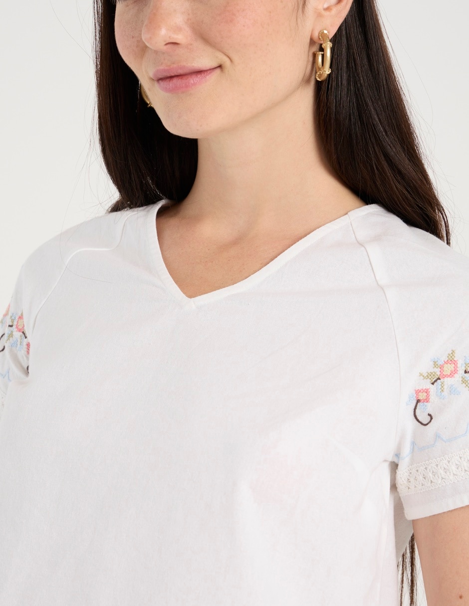 Blusa manga corta para mujer 4