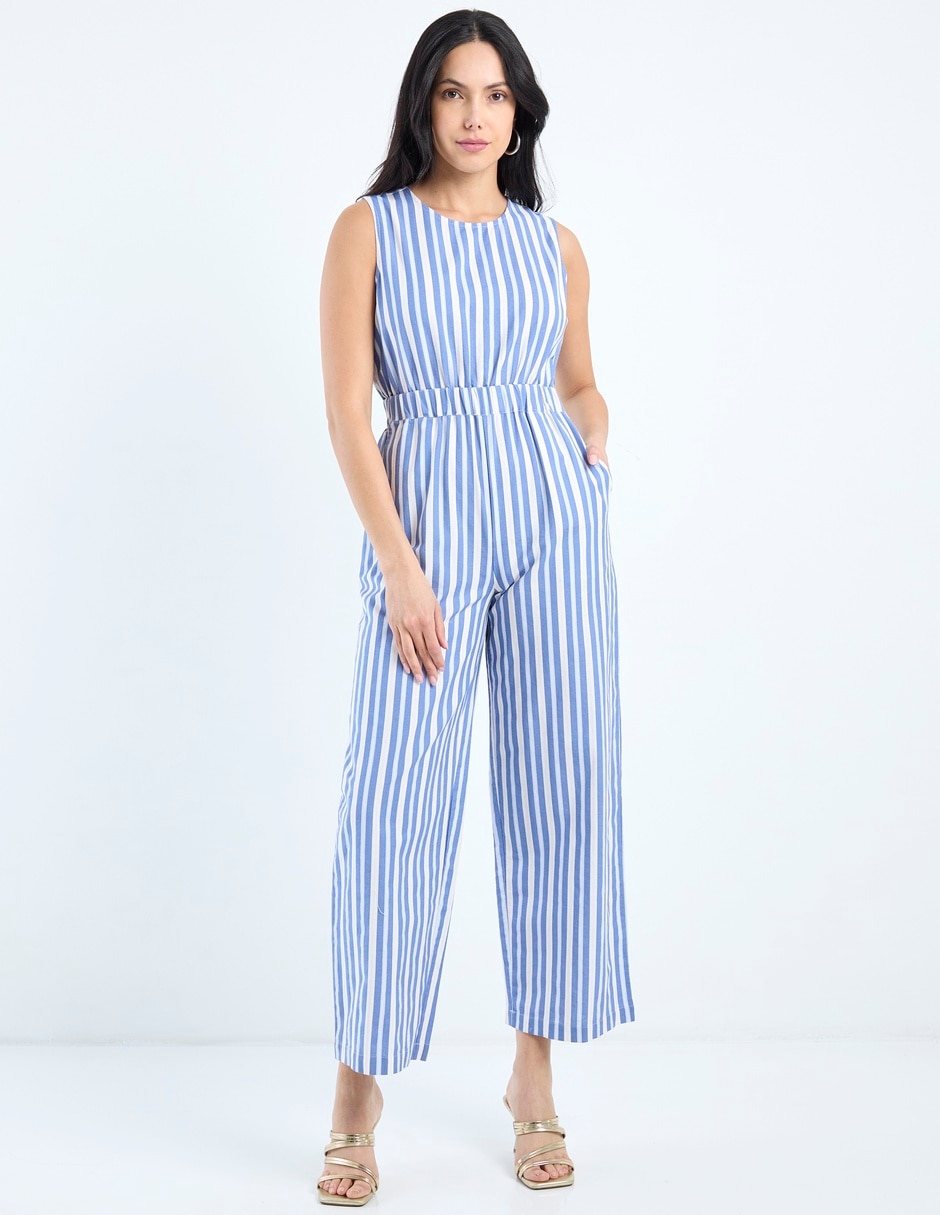 Jumpsuit estampado a rayas para mujer 2