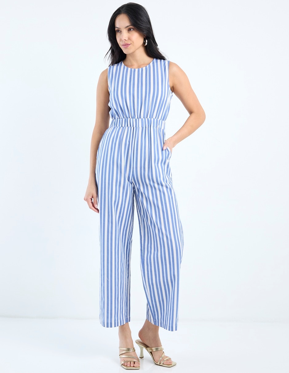 Jumpsuit estampado a rayas para mujer 3