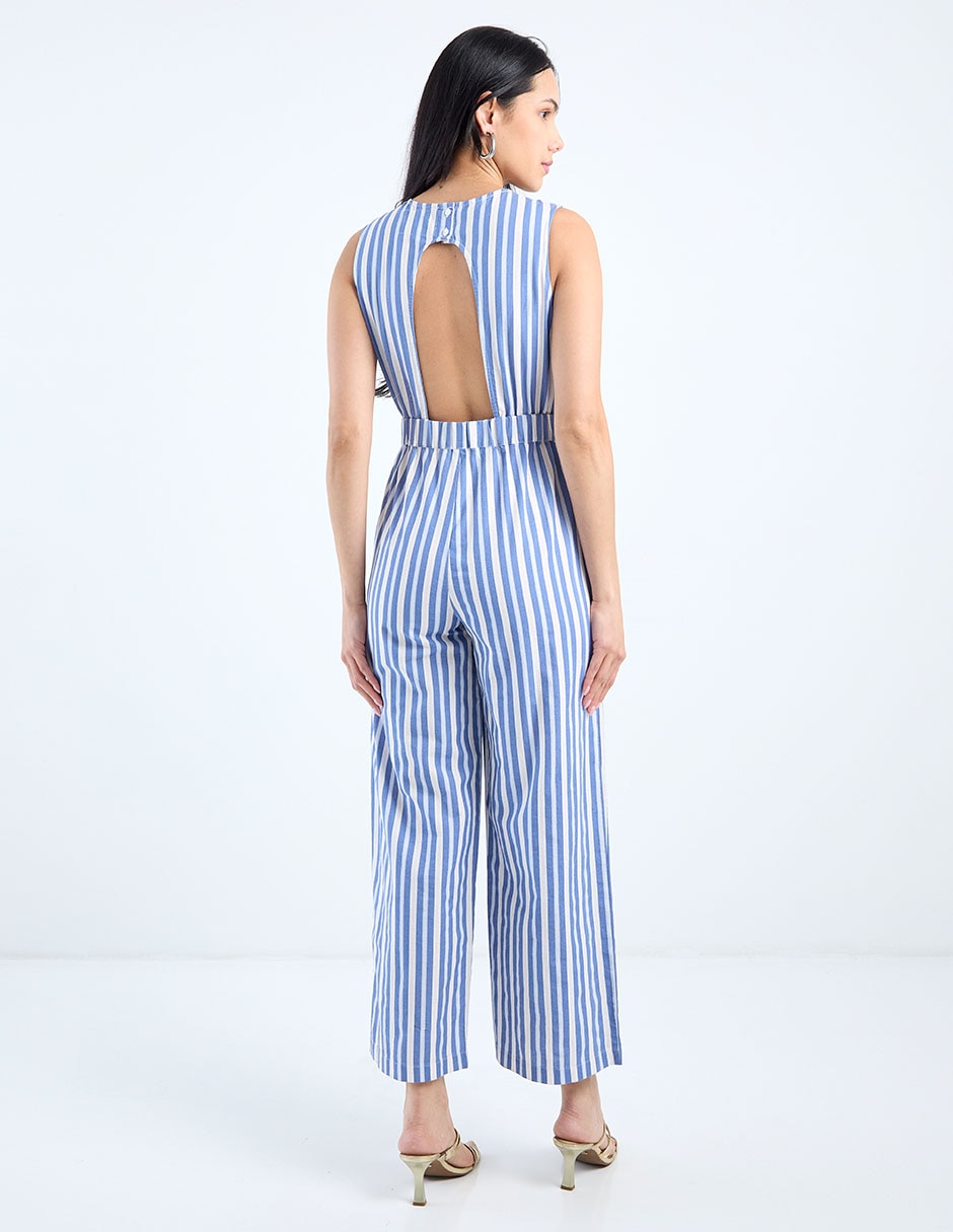 Jumpsuit estampado a rayas para mujer 6