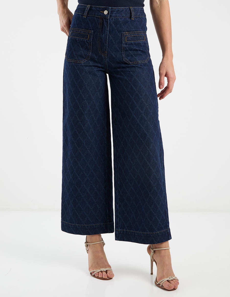 Jeans amplio cintura media para mujer Jeans amplio cintura media para mujer