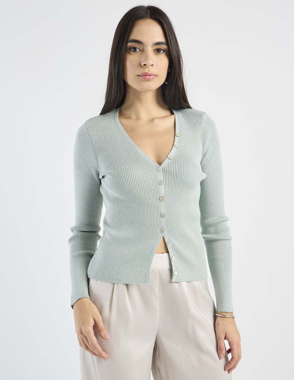 Suéter cuello V para mujer