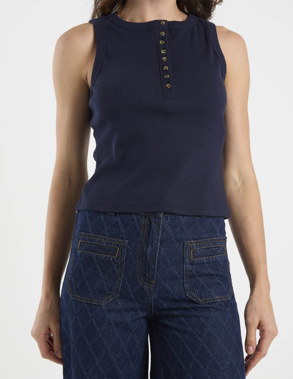 Top cuello redondo tirante ancho 7