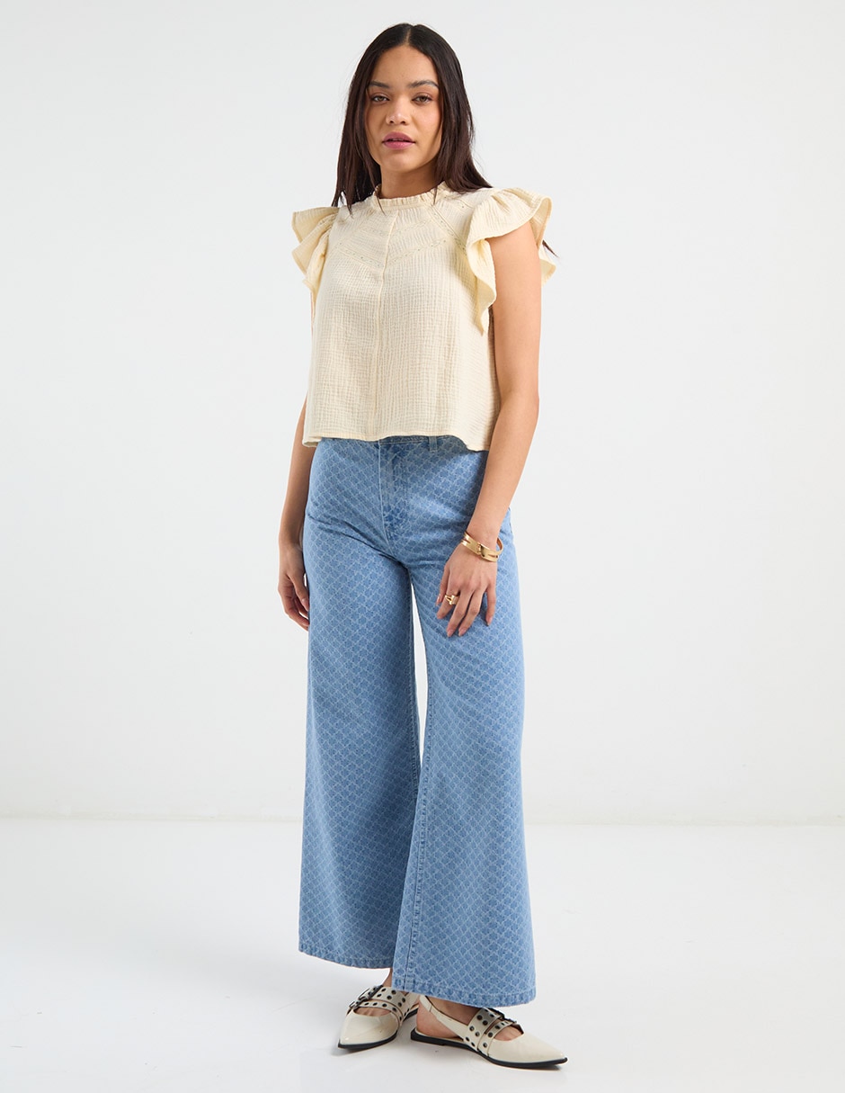 Jeans relaxed wide leg para mujer 2