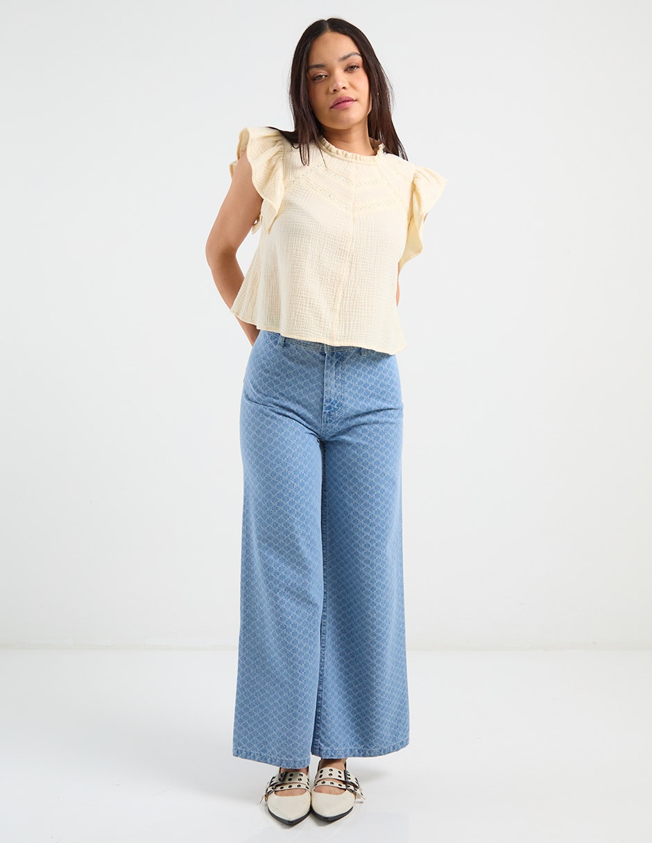 Jeans relaxed wide leg para mujer 3