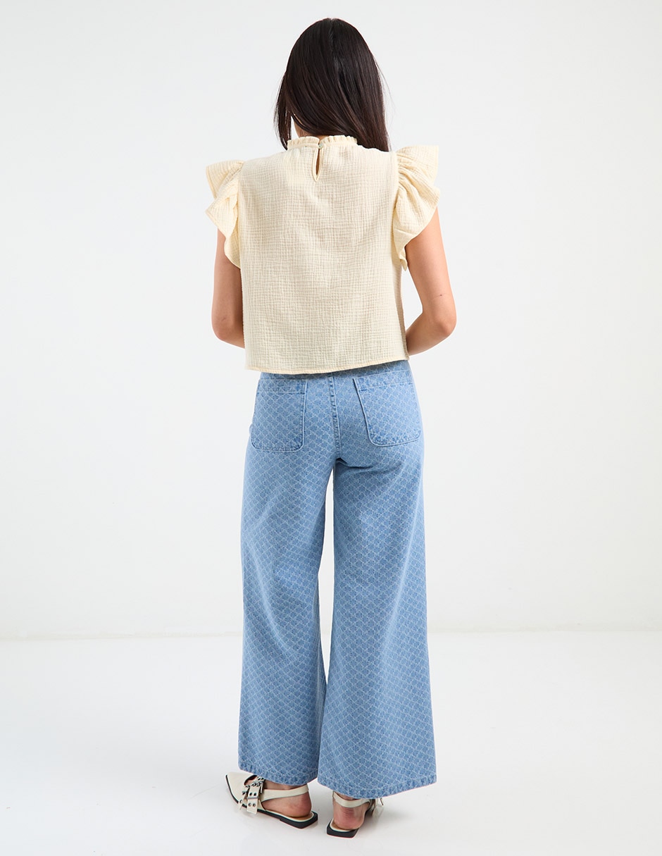 Jeans relaxed wide leg para mujer 6
