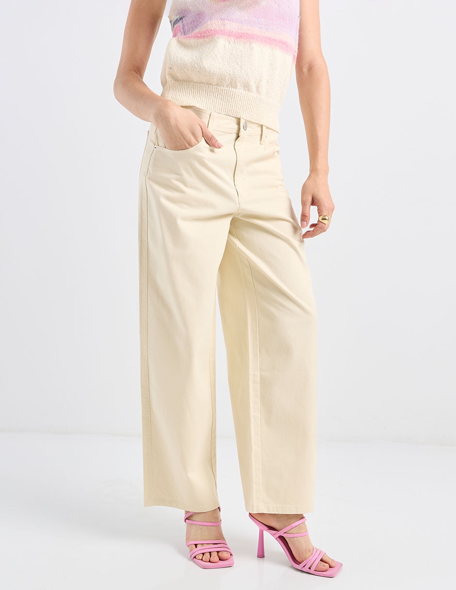 Jeans coulotte straight cintura para mujer