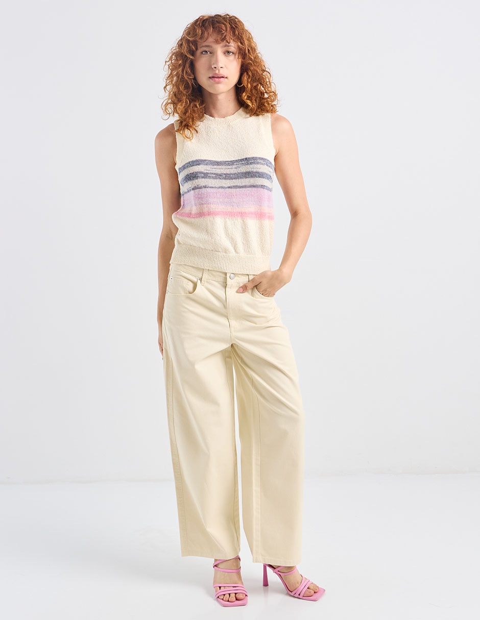 Jeans coulotte straight cintura para mujer 2