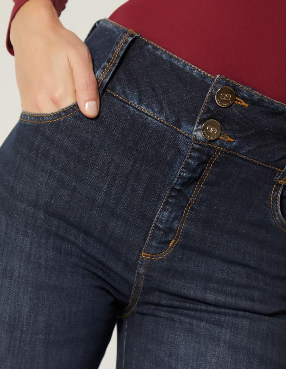 Jeans campana Akora corte cintura alta para mujer 4