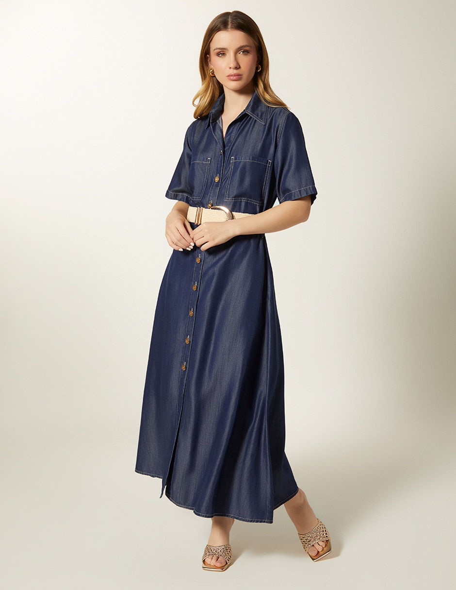 Vestido midi casual Tencel Raw Max para mujer 3