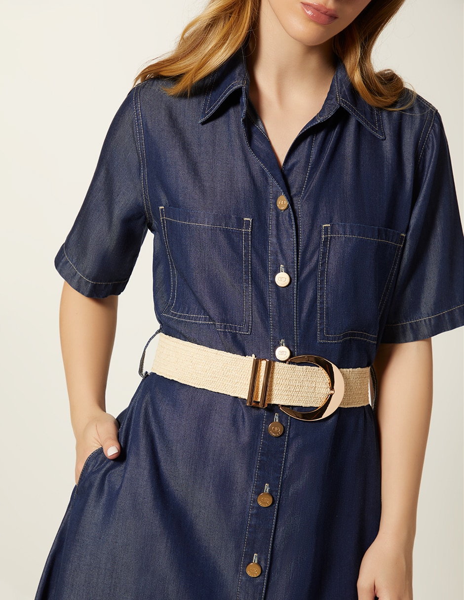 Vestido midi casual Tencel Raw Max para mujer 4