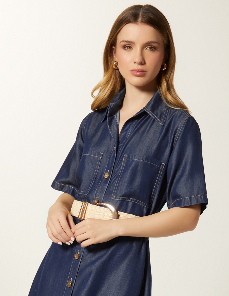 Vestido midi casual Tencel Raw Max para mujer 5