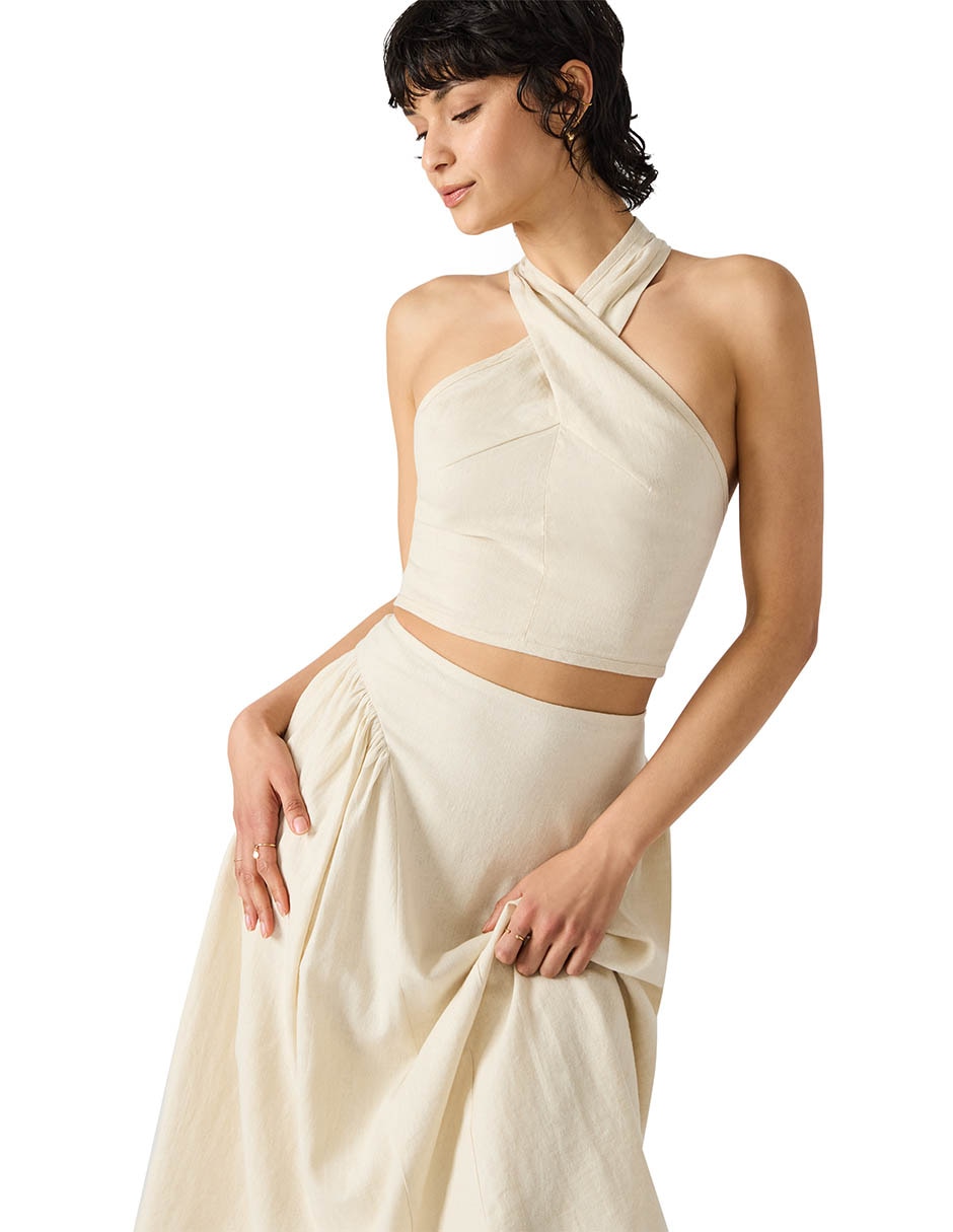Top cuello halter tirante cruzado
