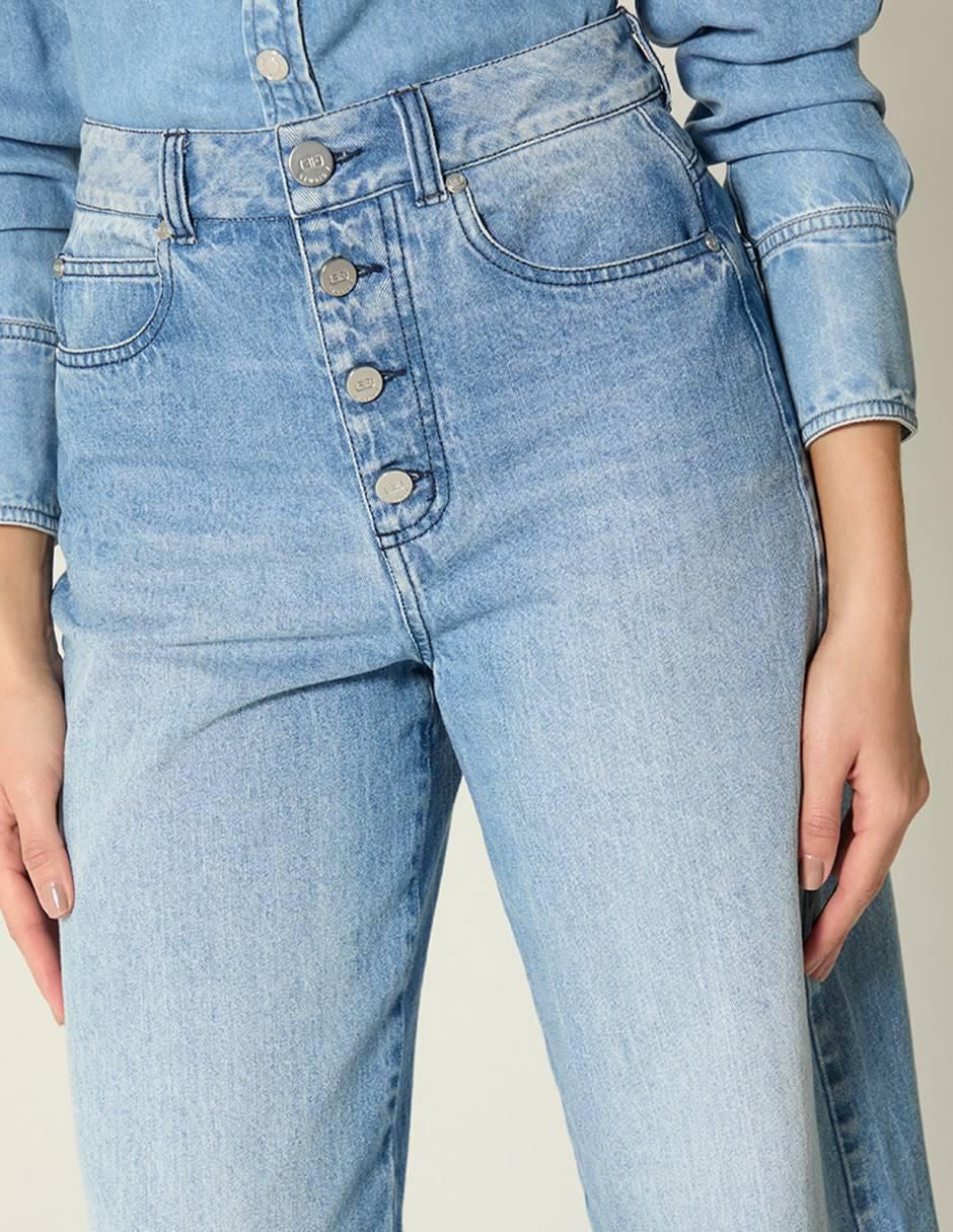 Jeans relaxed palazzo Lima para mujer 4