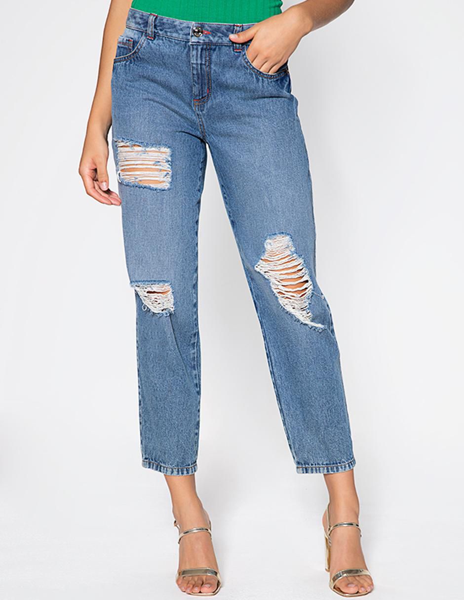 Jeans capri boyfriend Santana para mujer