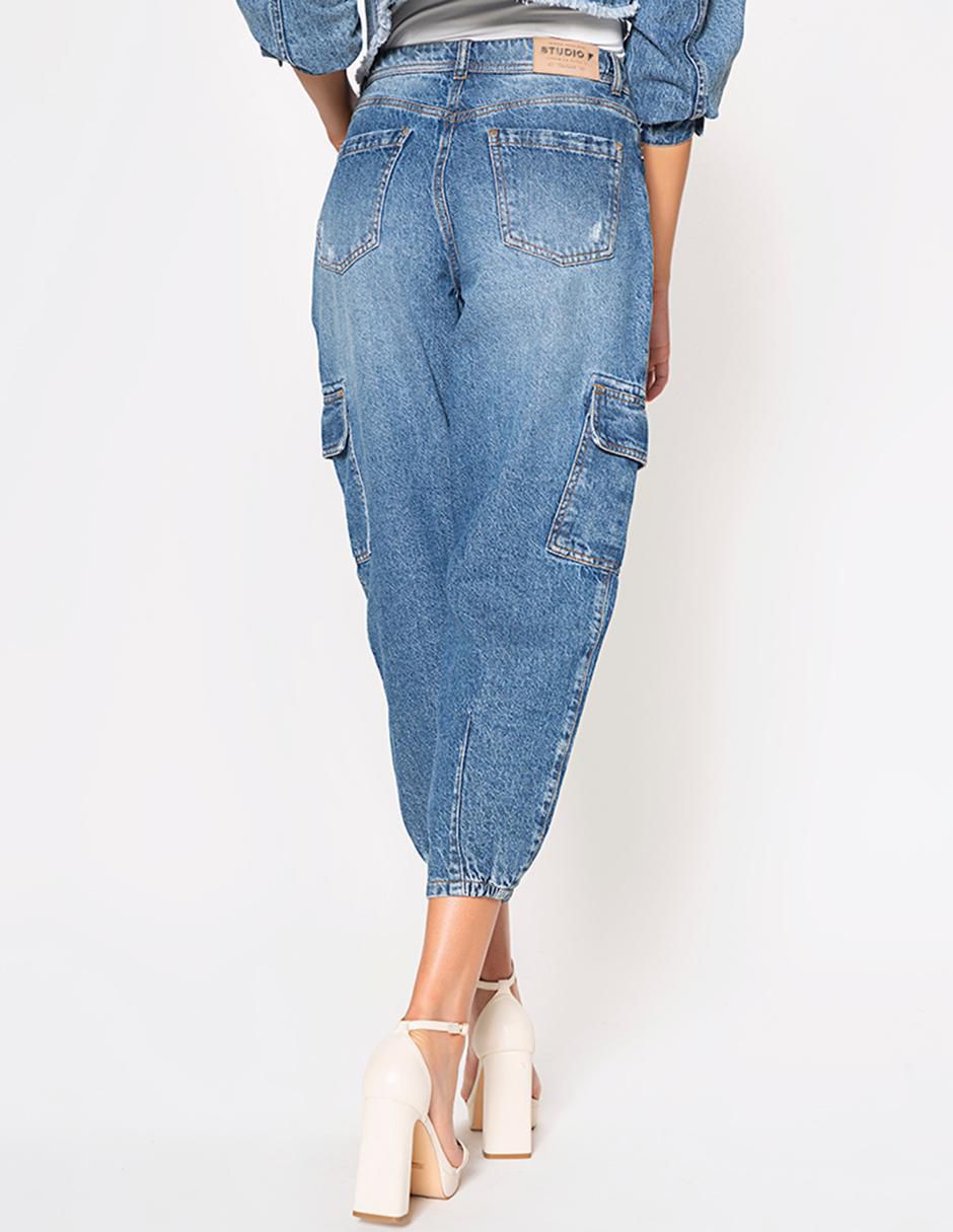 Jeans capri mom Salem Denim Cannabric Eco corte cintura para mujer 2