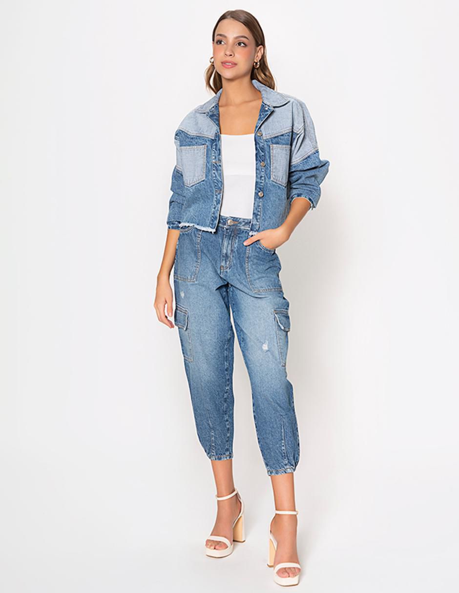 Jeans capri mom Salem Denim Cannabric Eco corte cintura para mujer 3