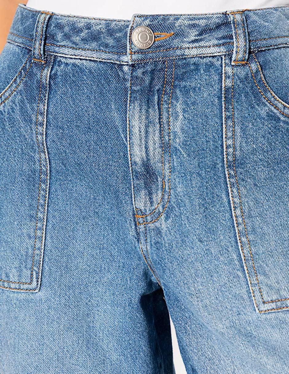 Jeans capri mom Salem Denim Cannabric Eco corte cintura para mujer 4