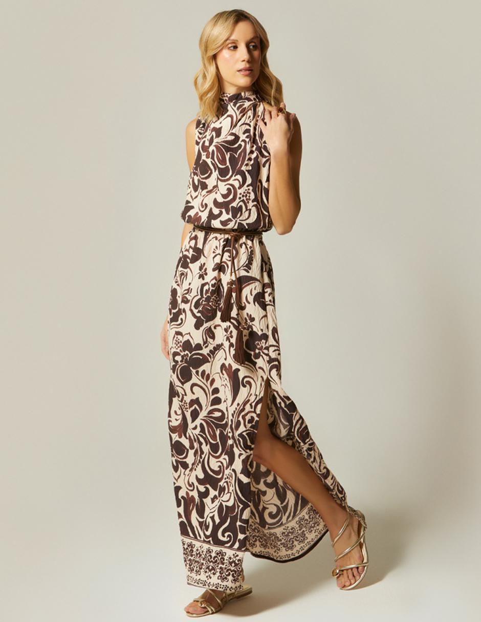 Vestido largo casual Cacao Porto para mujer 3