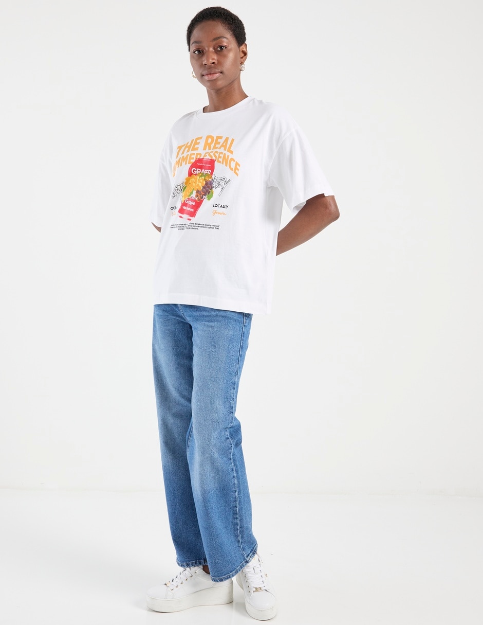 Playera manga al codo cuello redondo para mujer 3