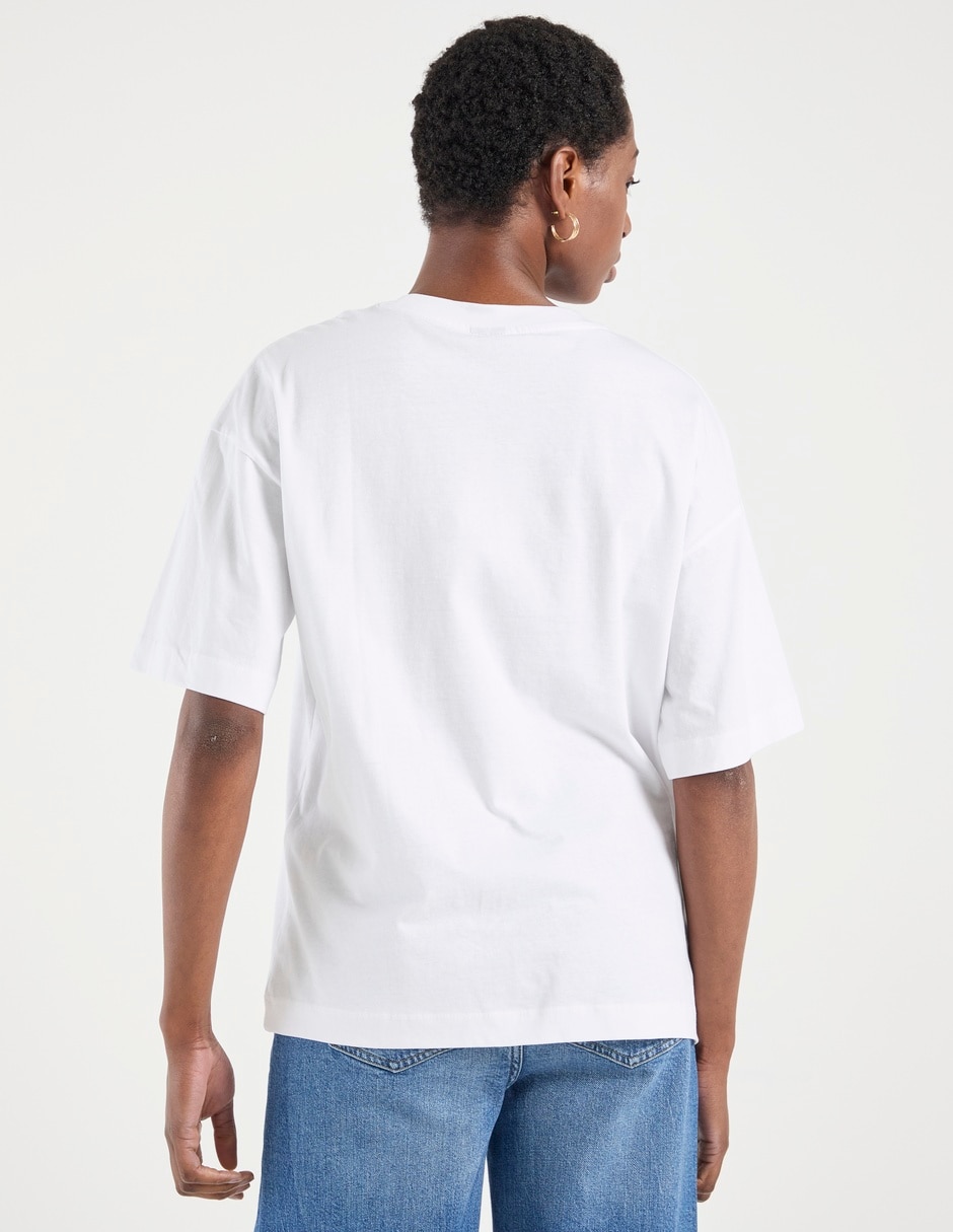 Playera manga al codo cuello redondo para mujer 6