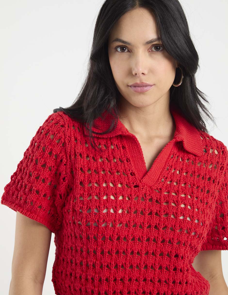 Suéter cuello V para mujer 4