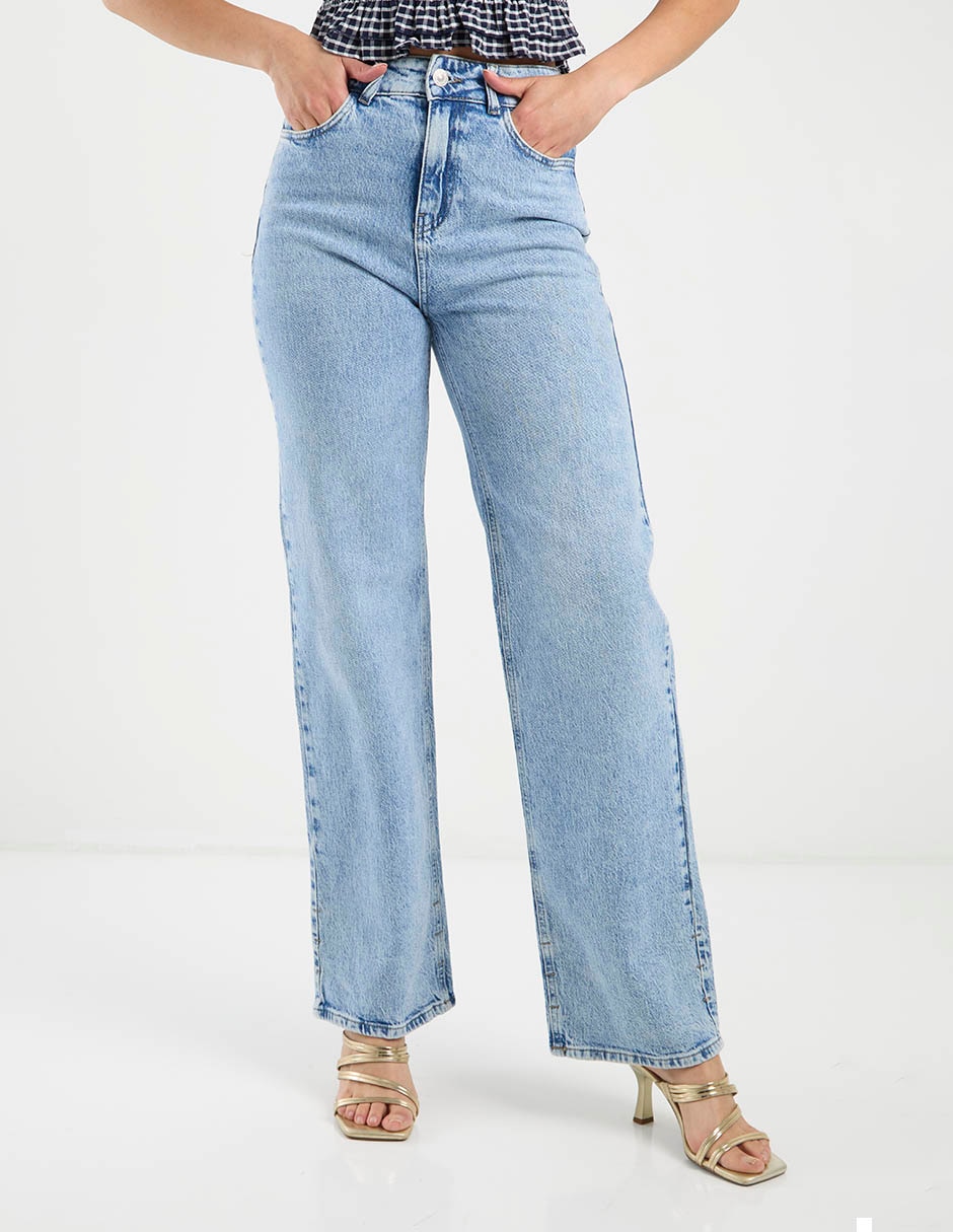 Jeans straight cintura alta para mujer