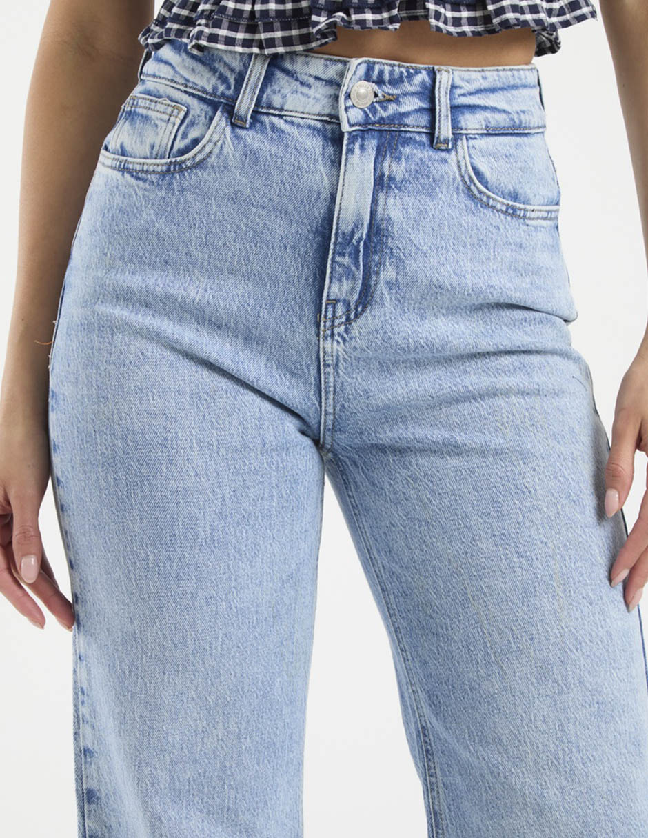 Jeans straight cintura alta para mujer 4