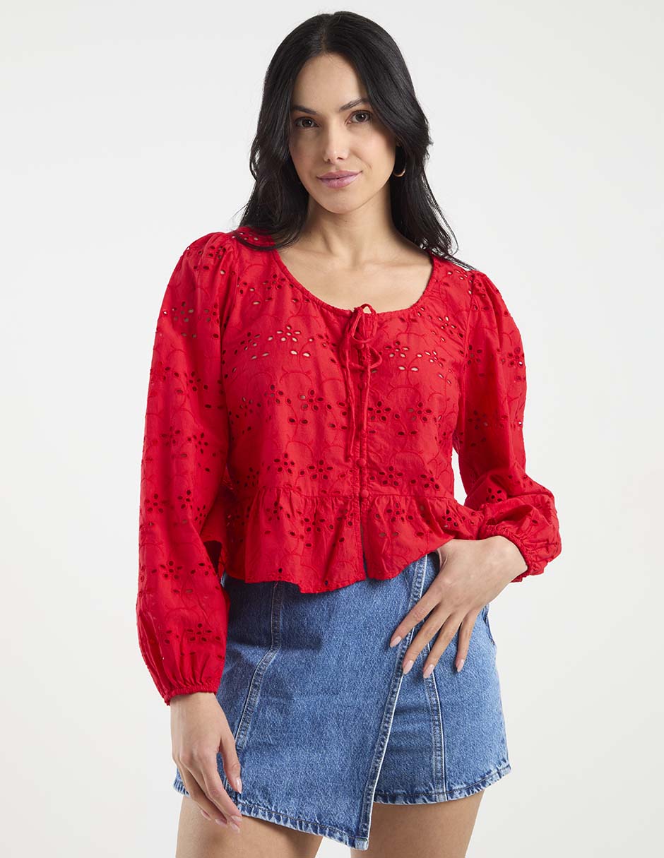 Blusa manga larga para mujer