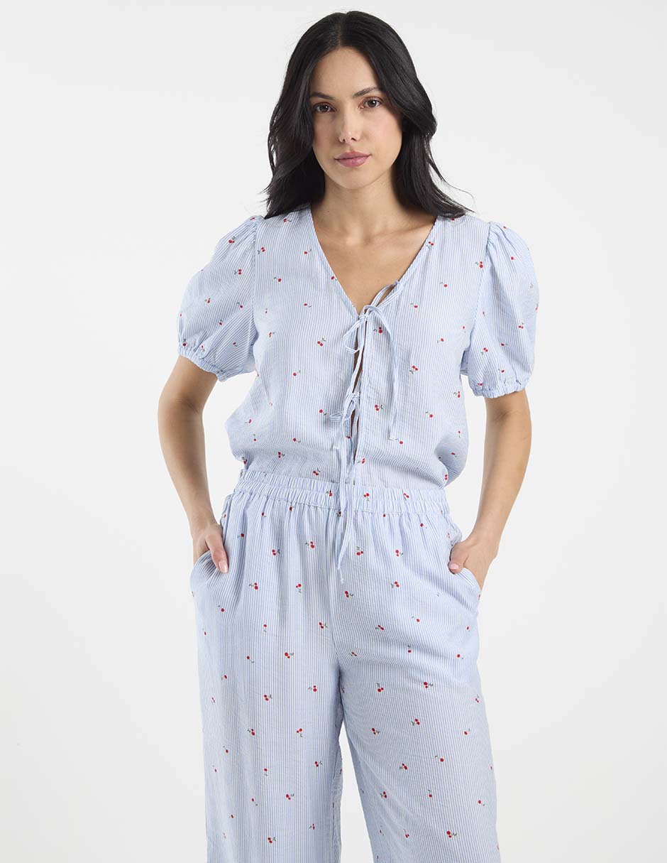 Blusa manga corta para mujer