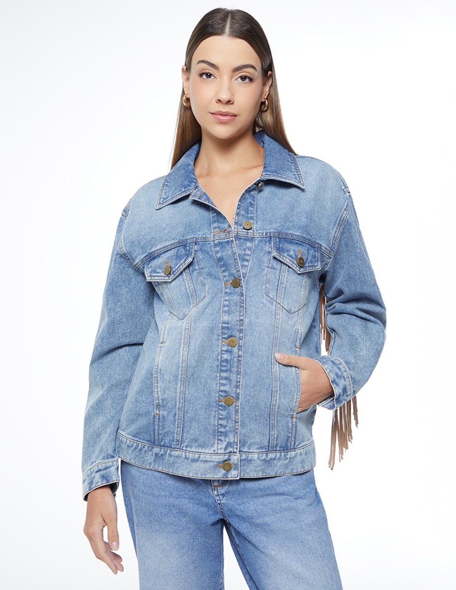 Chamarra denim Denim Western 80s de mezclilla para mujer